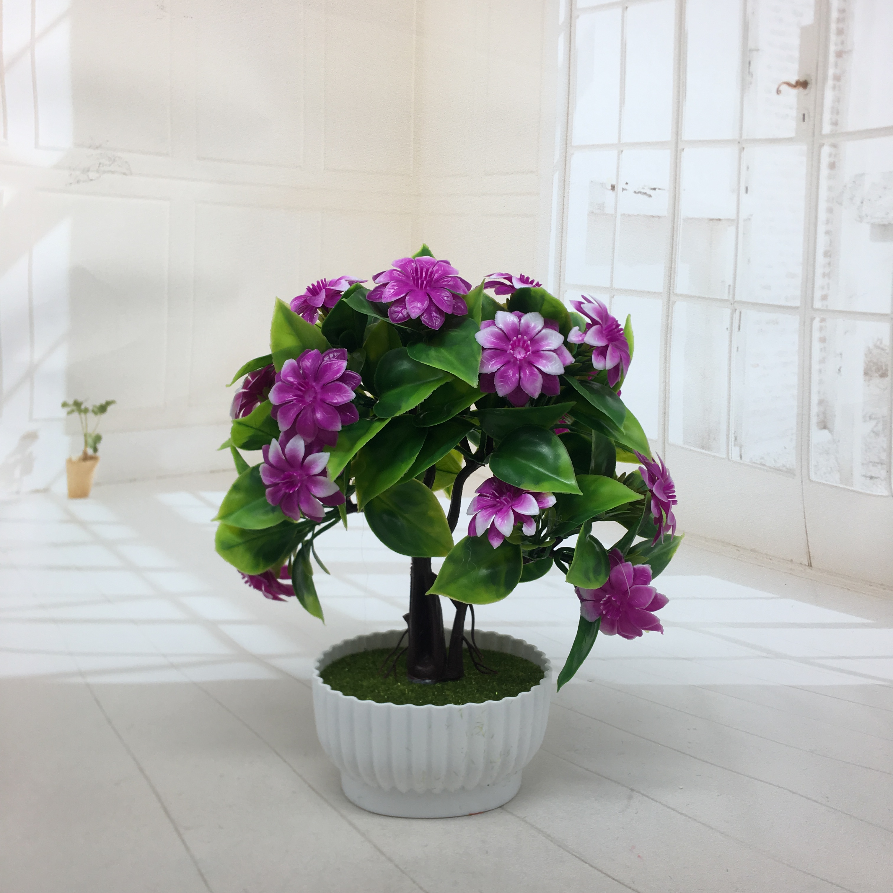 Mini artificial bonsai flowers, small potted plants, factory direct sales of artificial flower plants