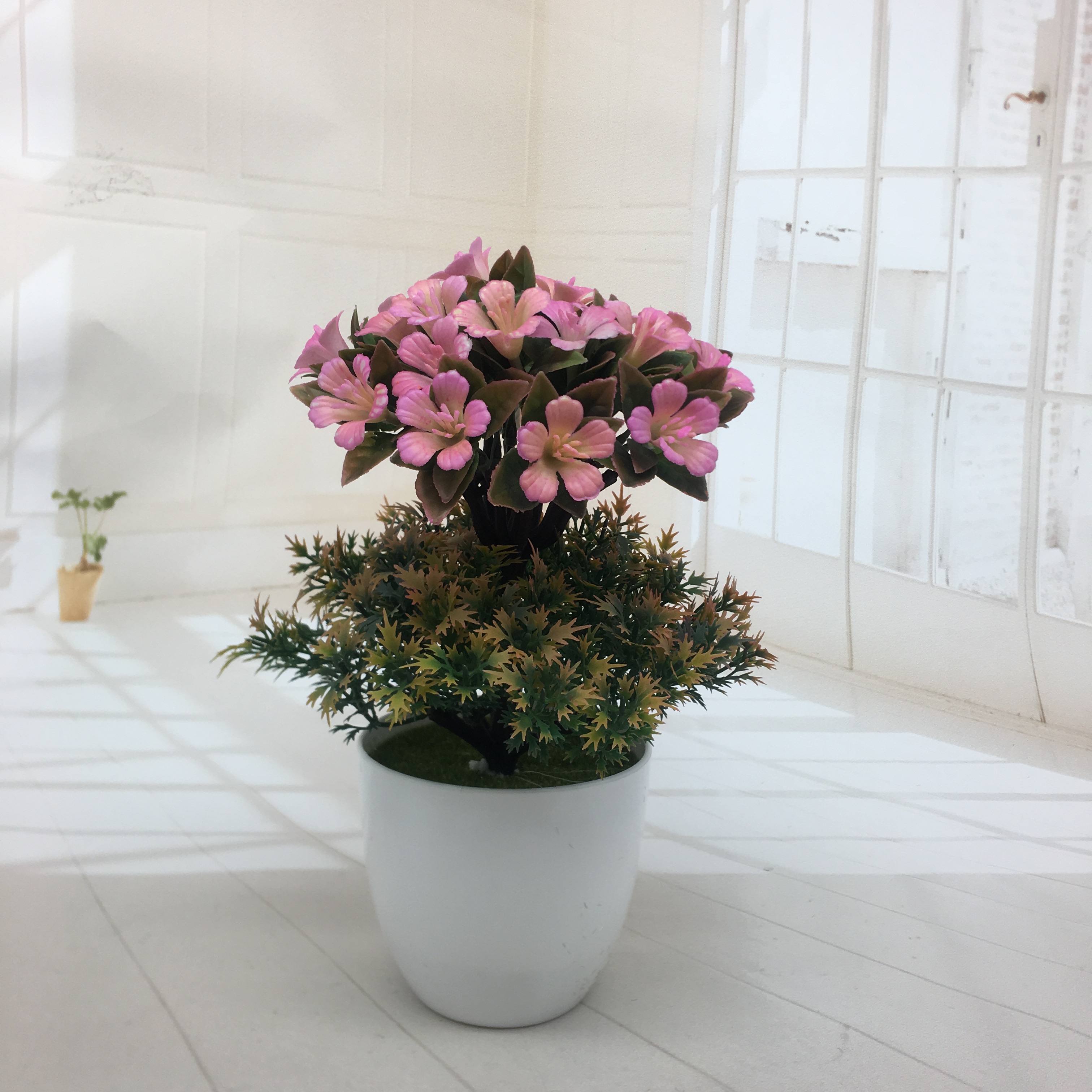 Mini artificial bonsai flowers, small potted plants, factory direct sales of artificial flower plants