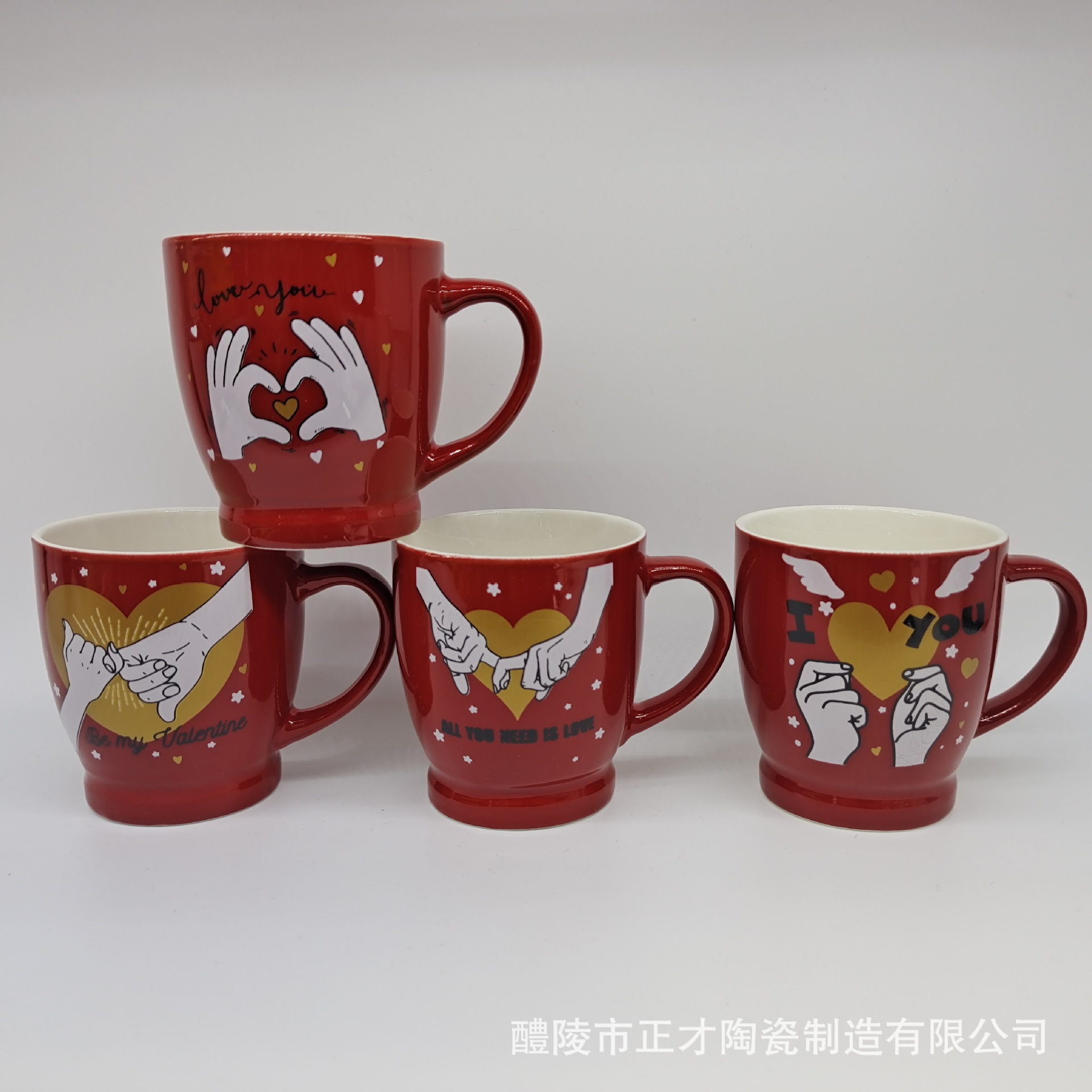 Factory direct sales of Valentine's Day ceramic cups, customizable promotional mugs, Valentine's Day cups in stock for wholesale Item Picture