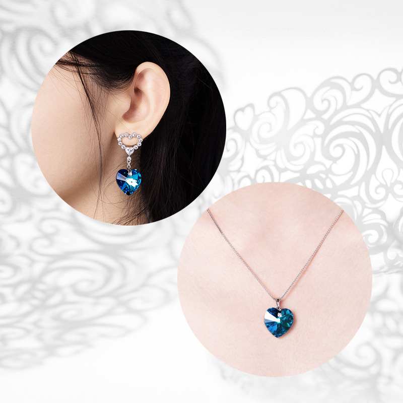 Xuping joyería nueva llegada moda personalidad temperamento ins moda amor cristal pendientes set fabricante al por mayor JJ-S12 Application Scenario