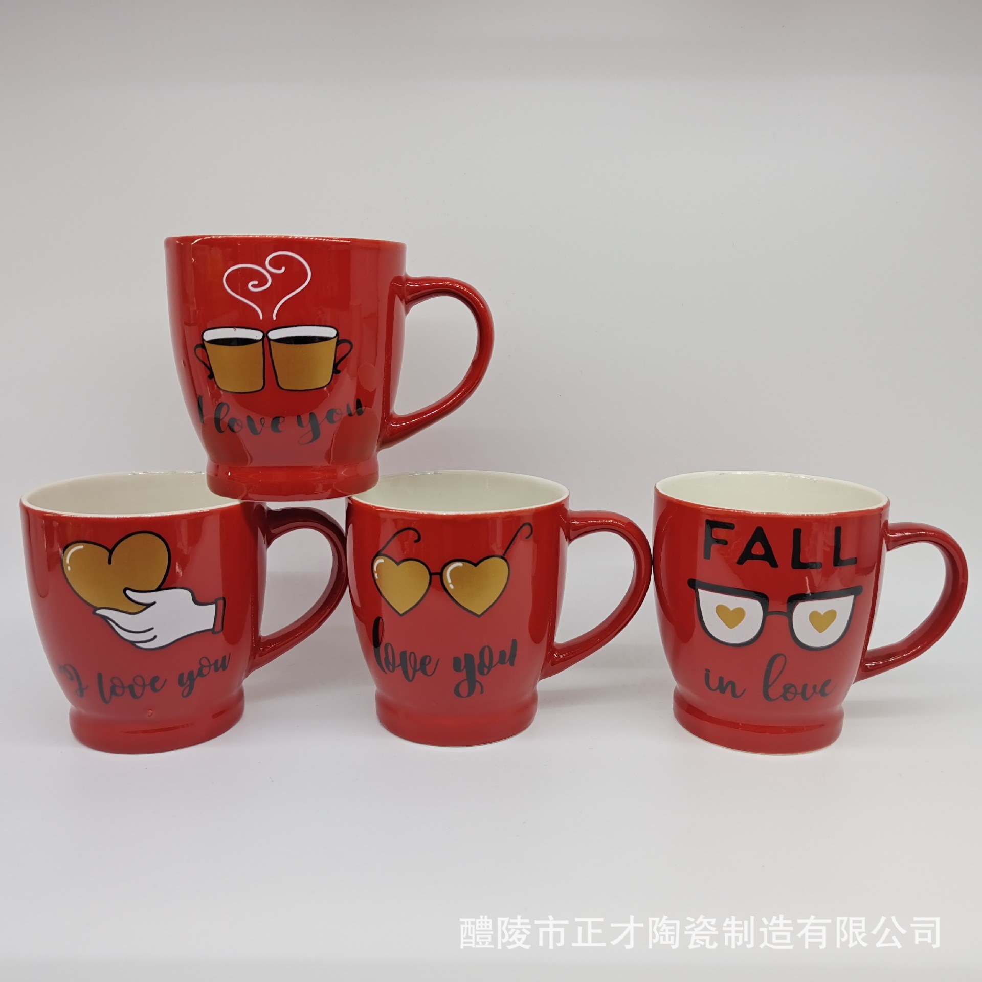 Factory direct sales of Valentine's Day ceramic cups, customizable promotional mugs, Valentine's Day cups in stock for wholesale Application Scenario