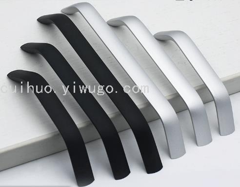 Manufacturers direct aluminum handle furniture handle oxidized matte black matte surface wardrobe door cabinet door handle