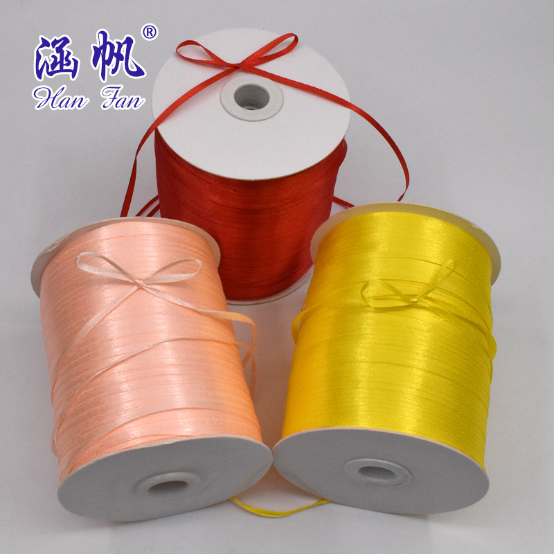 Factory direct sales: 1 cent satin ribbon, 0.3CM ribbon color ribbon, multi-color large rolls, large stock of satin ribbon color woven ribbons