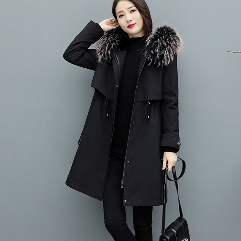 The new faux fur coat for women is a mid-length, detachable, and one-piece fur casual coat that is slimming and figure-hugging Specification image