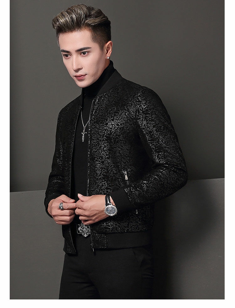 Haining leather leather men sheep leather jacket short slim fur coat spring and autumn baseball clothes motorcycle