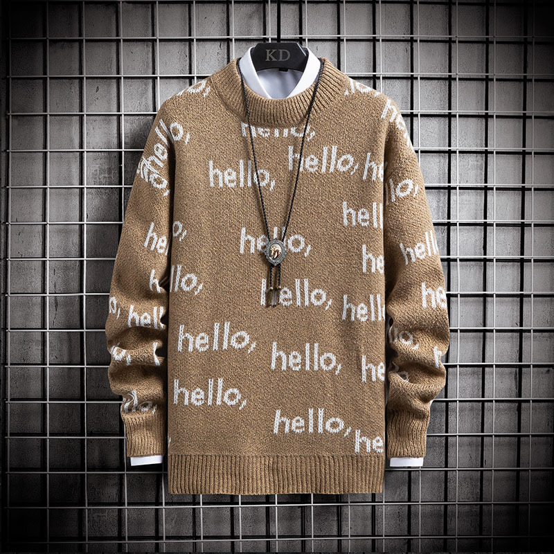 2021 New men's sweater Men express cross-border thickened Korean men's sweater Amazon Men's wear