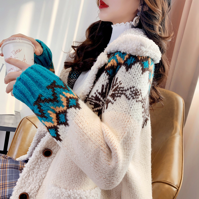 New autumn Christmas coat: Long-sleeved knitted cardigan, laid-back thickened, versatile Korean-style soft and fluffy sweater Specification image