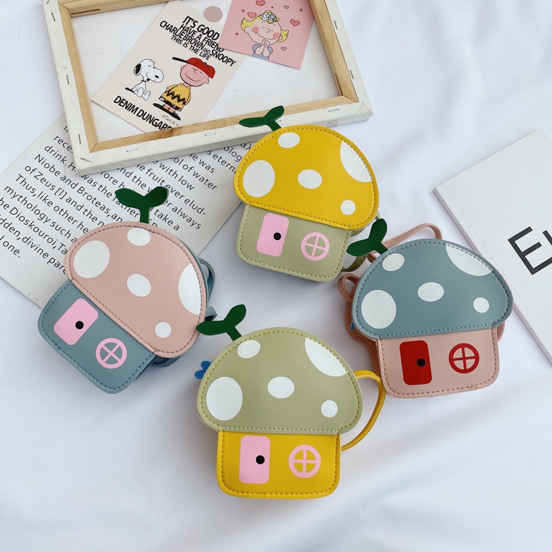 韩版儿童包2021夏季新款单肩包可爱蘑菇小房子斜挎包男女童配饰包