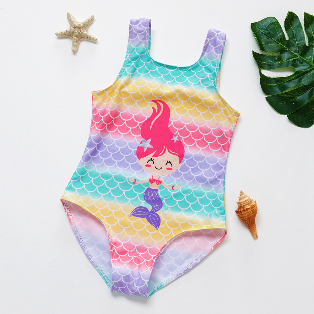 Children's Swimsuit Girls Color Gradient One-piece Swimsuit Mermaid Girls swimsuit 9052