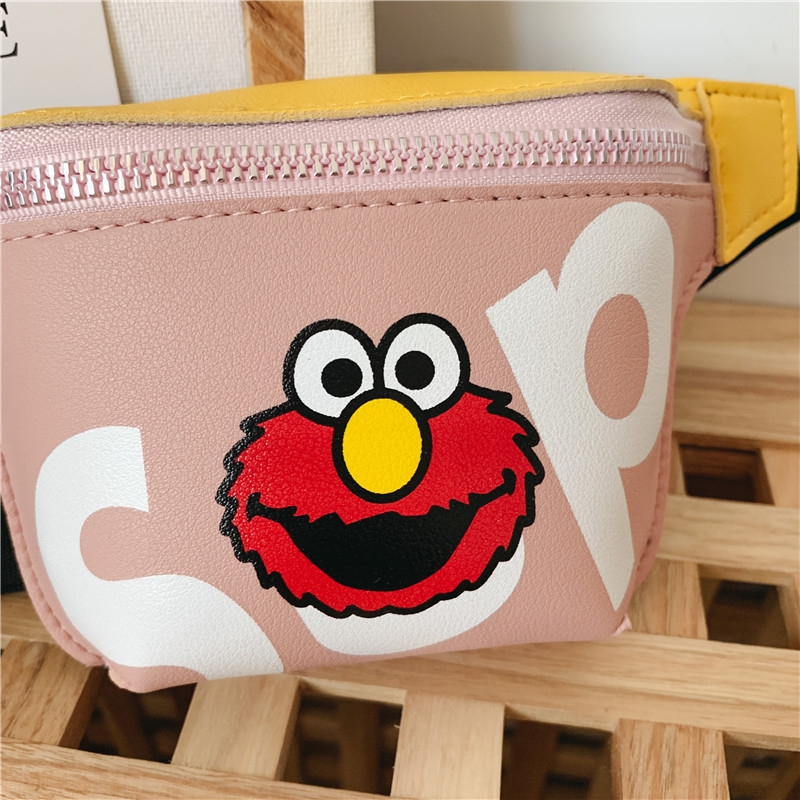 Wholesale new quirky Sesame Street children's waist bags, Korean version PU children's single-shoulder bags, fashionable and cool crossbody bags details Picture