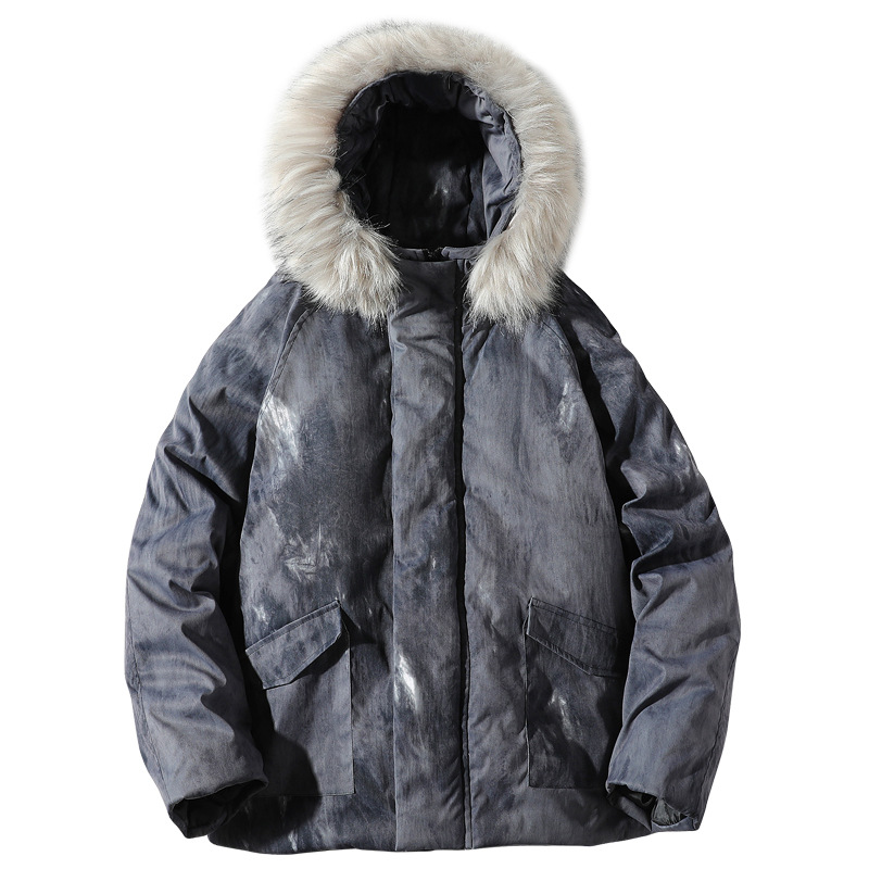 Down cotton-padded jacket for men's 2020 winter collection, new men's Hong Kong-style warm cotton-padded jacket, men's loose camouflage printed cotton-padded jacket Item Picture