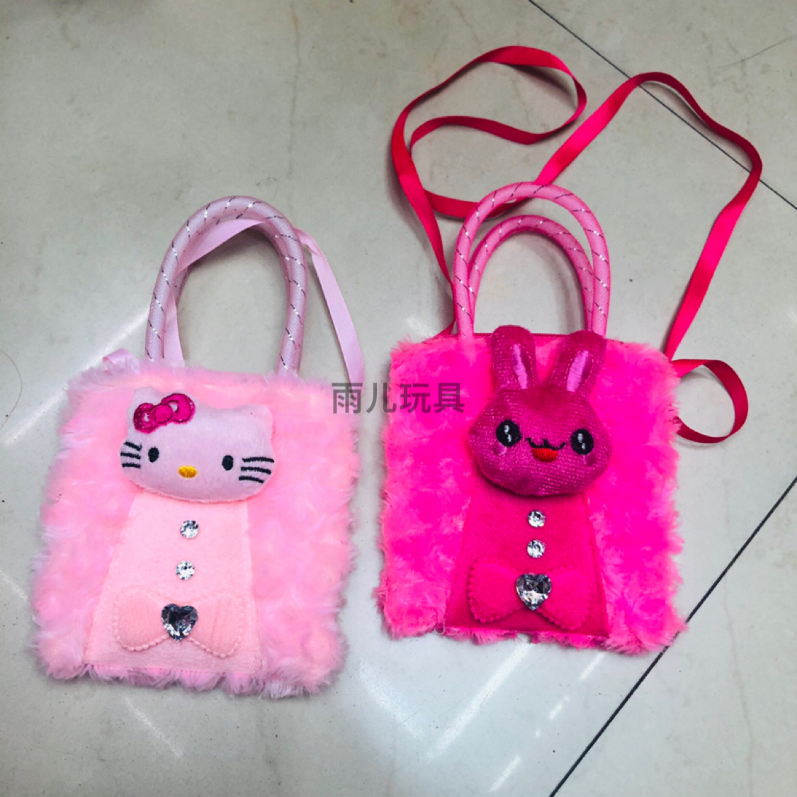 Bolsa de juguete de peluche bolsa de niños bolsa de peluche bolsa de comercio exterior línea de oro bolsa de mano bolsa de dibujos animados animal