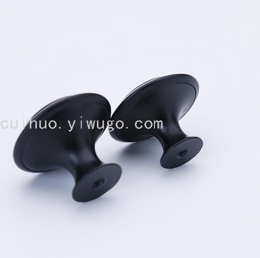 Acero inoxidable de un agujero pequeño tirador metal redondo seta negro plata minimalista cajón puerta pulgar manija Specification image