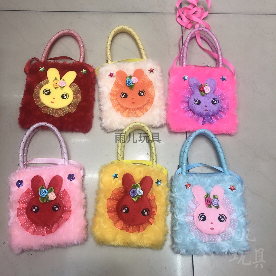 Bolsa de juguete de peluche bolsa de niños bolsa de peluche bolsa de comercio exterior línea de oro bolsa de mano bolsa de dibujos animados animal Item Picture