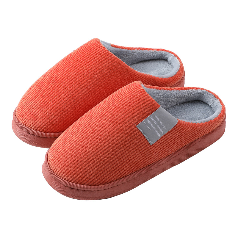 2020 Cotton slippers women's home autumn and winter indoor warmth Couple plush home anti-slip thick-soled postpartum shoes Item Picture