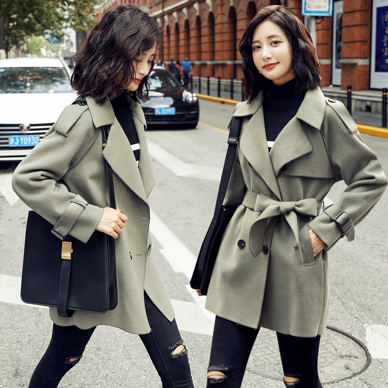 Double-sided fleece coat for petite women, mid-length style, new autumn and winter style, thickened deerskin fleece jacket, trendy