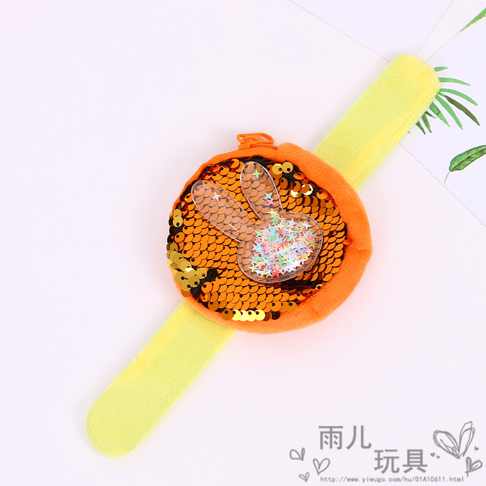 Cute cartoon rabbit pop pop ring coin purse, creative plush couple pop pop ring, girlish bracelet gift Specification image