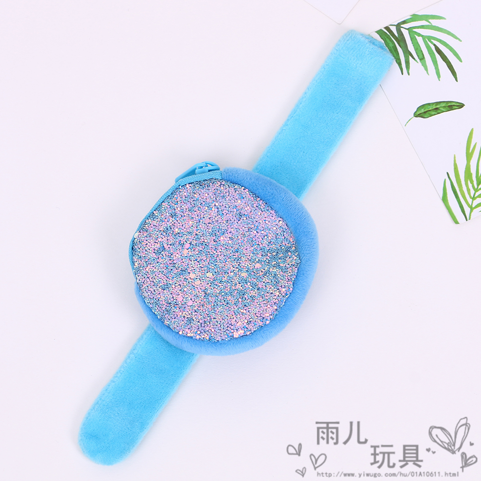 Factory direct sales of sequined coin purses, papapa rings, fashionable children's and adults' wristbands, coin purses, and colorful wristbands as gifts Item Picture