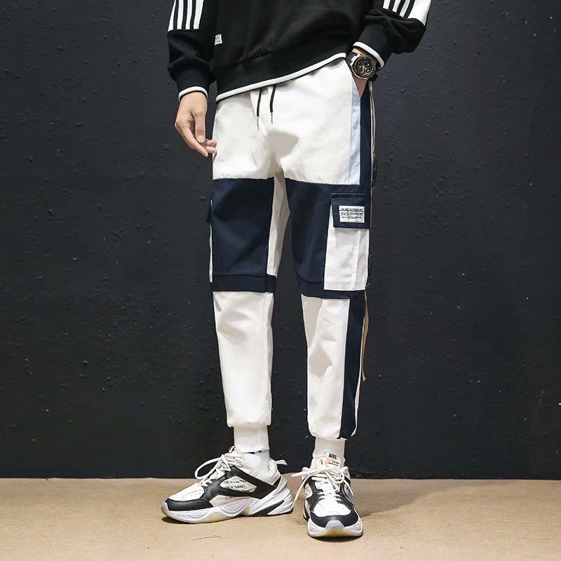The new loose spring and autumn style of the trendy men's workwear pants from the popular Instagram brand, Hong Kong style, can be tightened and are casual and trendy pants Application Scenario
