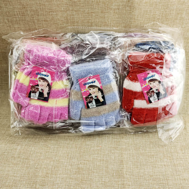 L3445 Premium Women's Half-Finger Gloves Thickened Korean version Student Cycling Cold Protection and Warmth 2-yuan store Specification image