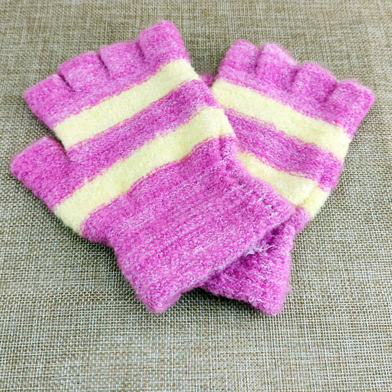 L3445 Premium Women's Half-Finger Gloves Thickened Korean version Student Cycling Cold Protection and Warmth 2-yuan store Item Picture