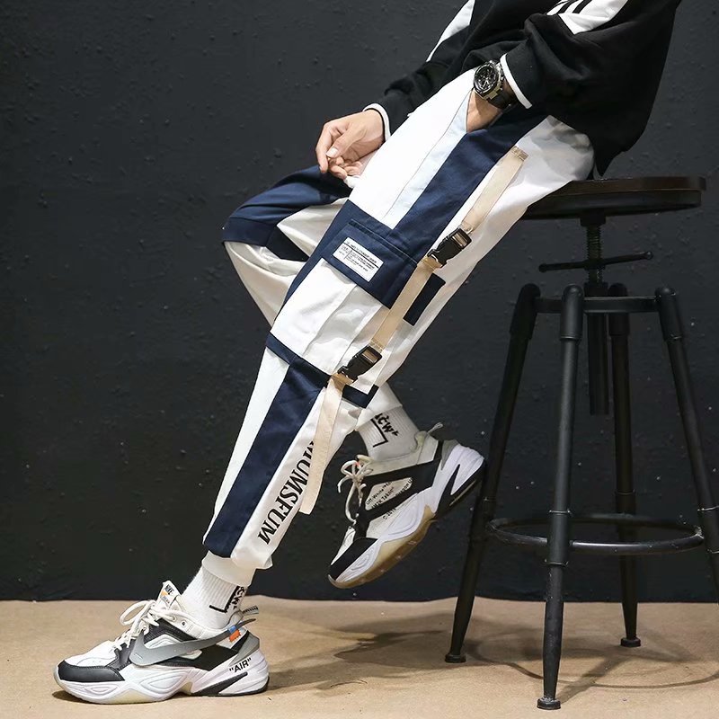 The new loose spring and autumn style of the trendy men's workwear pants from the popular Instagram brand, Hong Kong style, can be tightened and are casual and trendy pants