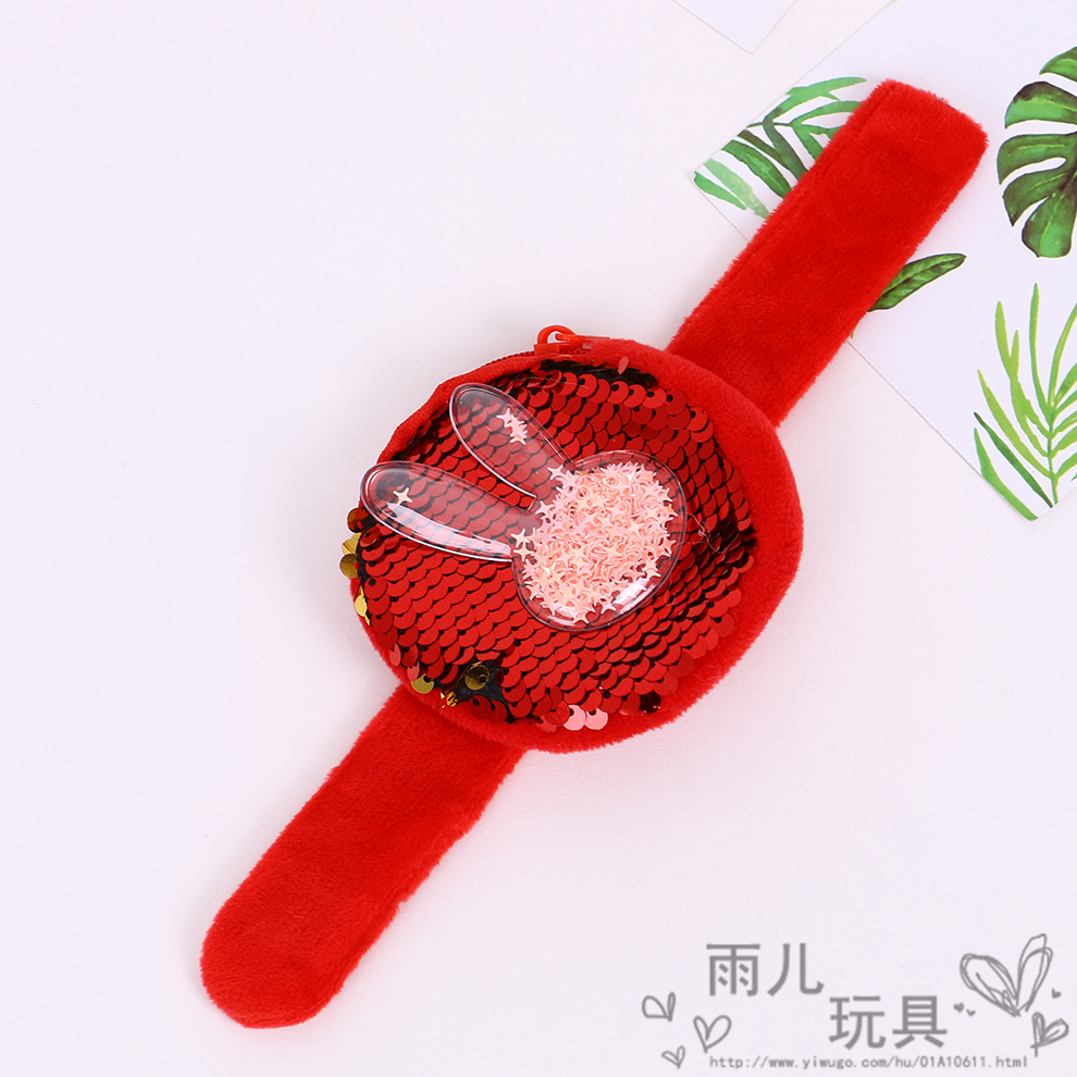 Cute cartoon rabbit pop pop ring coin purse, creative plush couple pop pop ring, girlish bracelet gift Item Picture