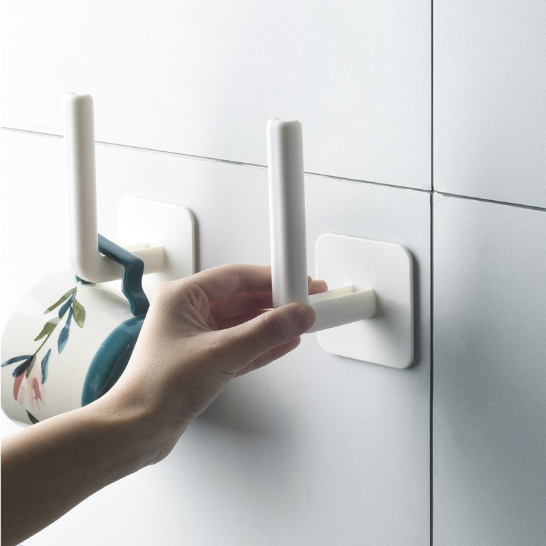 Japanese-style kitchen and bathroom seamless sticker storage rack, wall storage rack, pot lid rack, tissue rack, cling film rack, hook