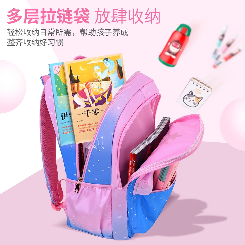 New primary school backpack for boys 1-3-6 grade 6 Korean version of boys' double-shoulder children's backpack with reduced burden and spine protection customized Specification image