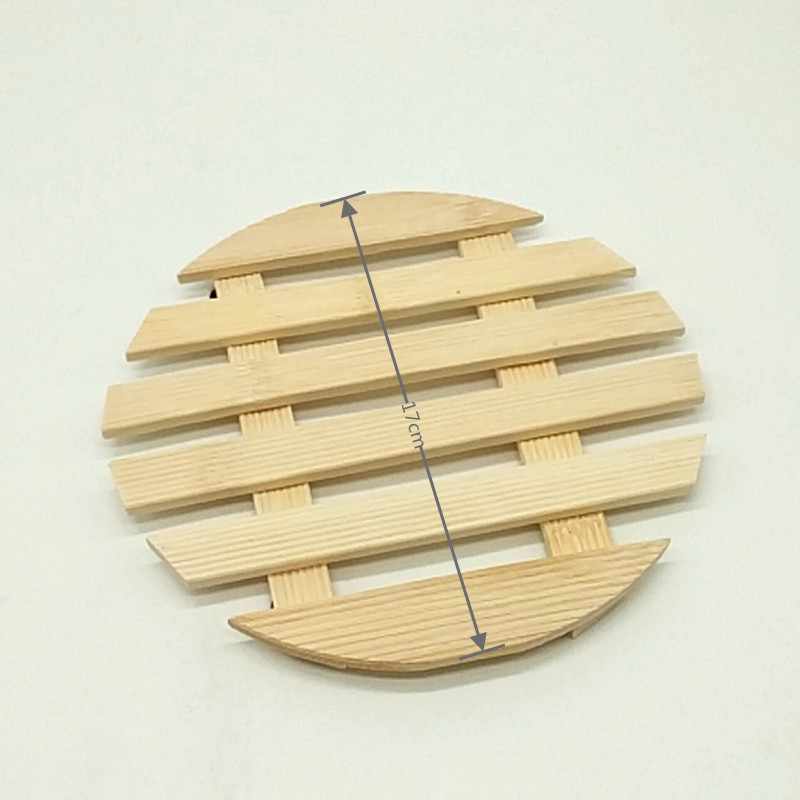 Sunshine Department Store bagged 2 exquisite bamboo heat insulation pads, round classic square table MATS, heat-resistant pads and pot MATS Item Picture
