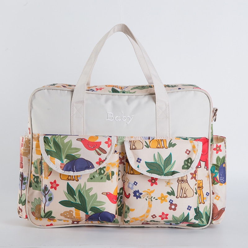 Direct-sale multi-functional large-capacity mom bag, waterproof and fashionable mom bag, mother and baby bag, outdoor handbag in multiple colors