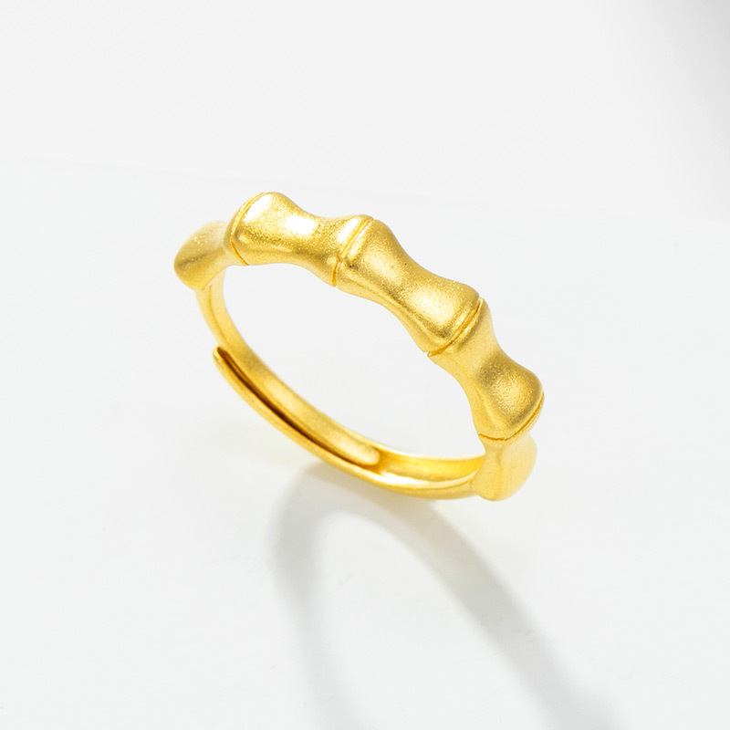 Xu ping jewelry simple ins chapado en oro abierto anillo de bambú para las mujeres nuevos fabricantes de productos al por mayor junta dedo índice anillo Specification image