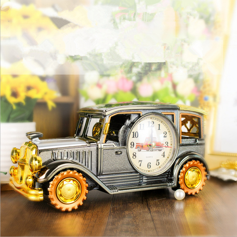 Vintage car model alarm clock manufacturer wholesale children and students multi-functional pen holders creative gift alarm clocks
