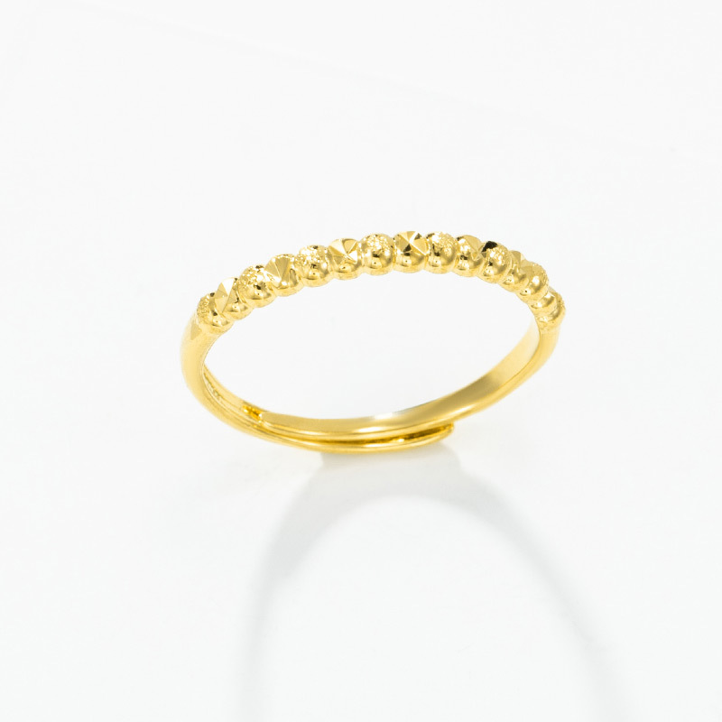 Xuping joyería nueva llegada simple coche flor mate abierto anillo mujer chapado en oro mostrar la longitud de la mano anillo pequeño dedo índice Application Scenario