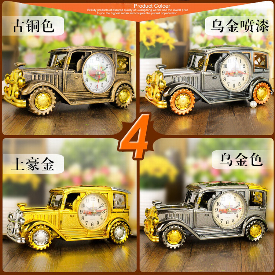 Vintage car model alarm clock manufacturer wholesale children and students multi-functional pen holders creative gift alarm clocks details Picture