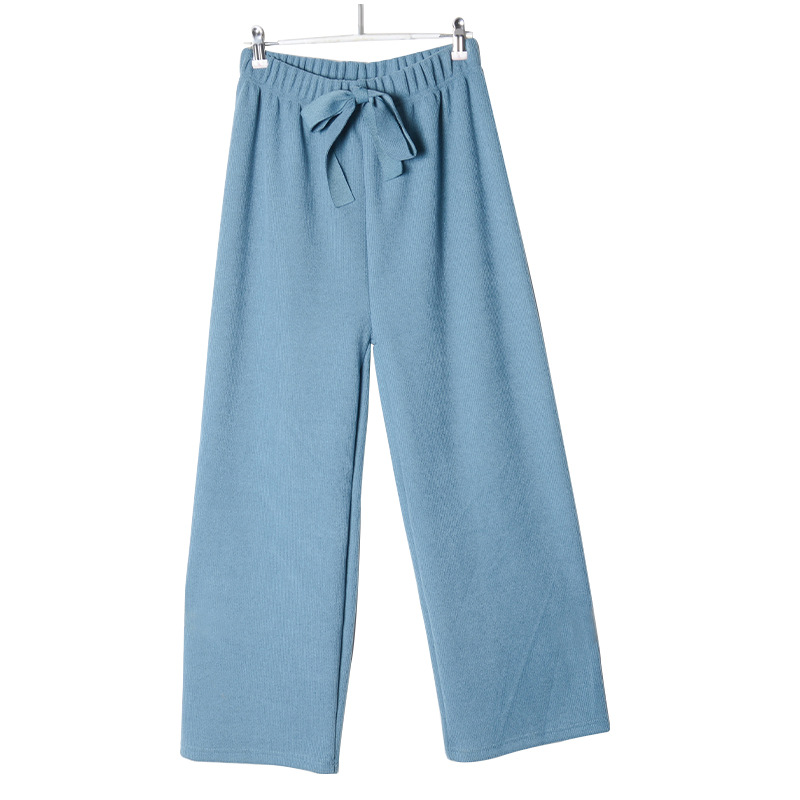 Yan Jie's camel hair wide-leg pants, high-waisted women's pants with fleece for a slimming look, loose and drape, elastic and floor-length casual pants, all sizes in four colors, available for one-piece delivery Item Picture