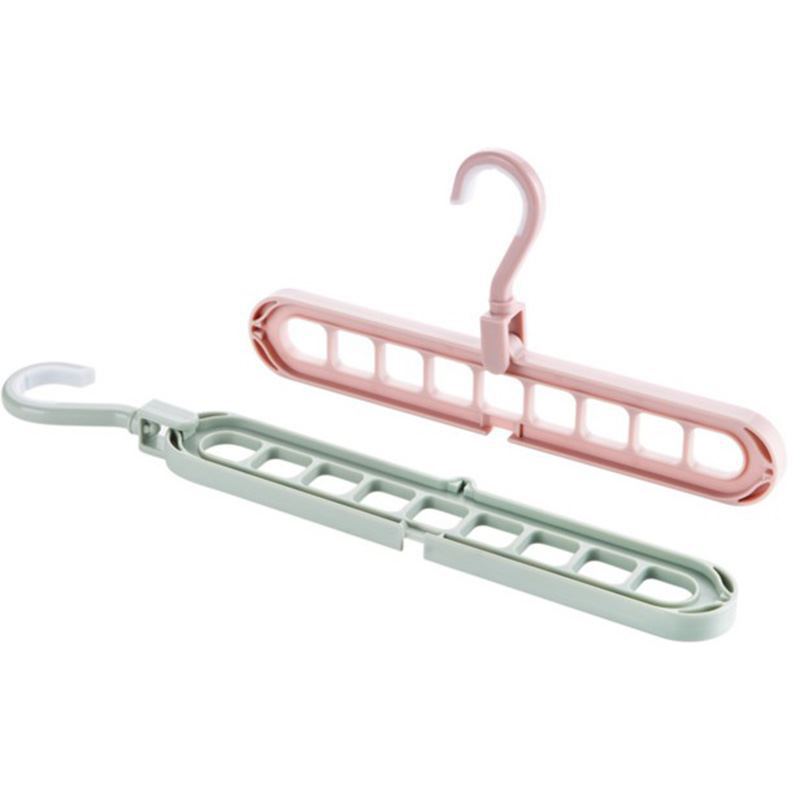 35823 Douyin Multi-functional Magic Versatile Clothes Hanger Wardrobe Organization Space-saving Nine-hole telescopic Anti-slip Clothes Hanger Item Picture