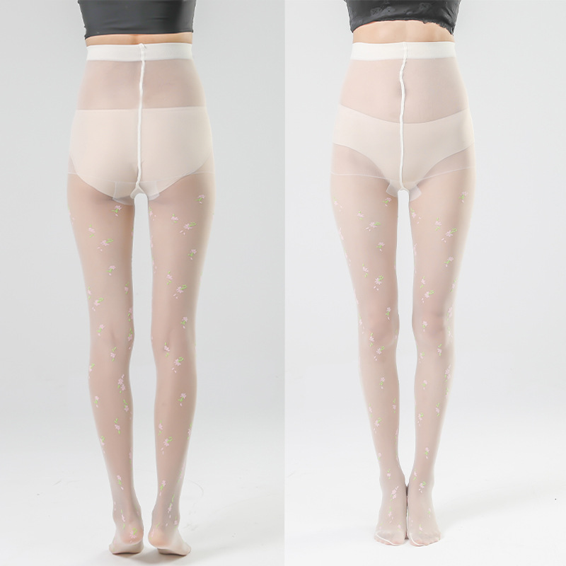 One-piece consignment of socks from the street stall. Sister Yan's summer breathable thin small floral jumpsuits with jacquard 40D for women and adults. Jacquard factory supply. One-piece consignment Application Scenario