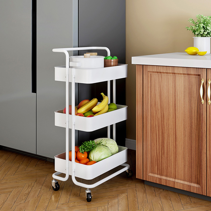 Trolley storage rack, kitchen floor storage, bedroom living room, multi-layer wheeled movable storage rack Specification image