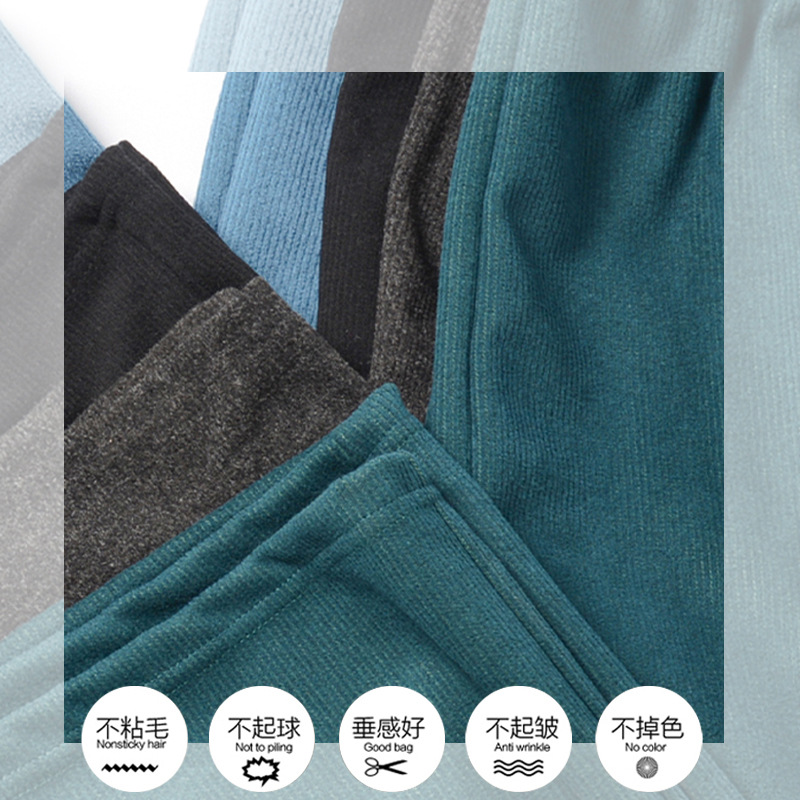 Yan Jie's camel hair wide-leg pants, high-waisted women's pants with fleece for a slimming look, loose and drape, elastic and floor-length casual pants, all sizes in four colors, available for one-piece delivery Application Scenario
