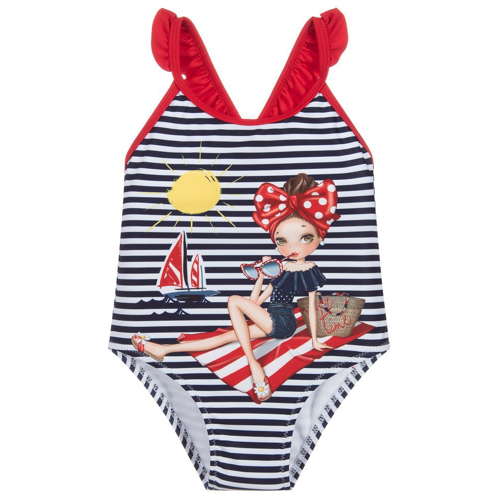 Children girls girls Baby Stripe fun print one-piece swimsuit dance skirt ballet dress quick dry fabric
