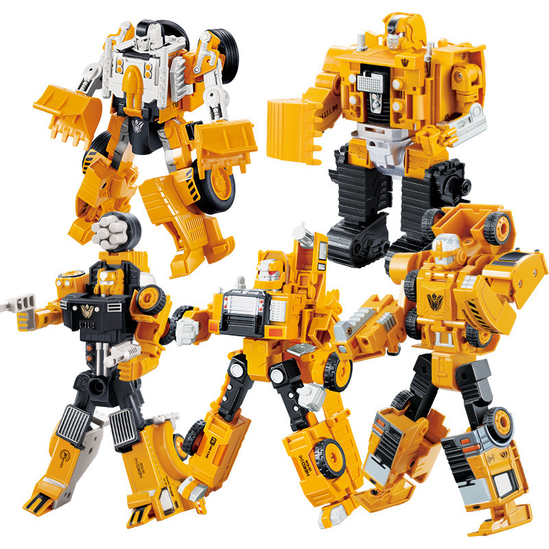 Alloy engineering vehicle transformable toy, King Kong robot combination, Autobot model, children's gift, boy figurine details Picture