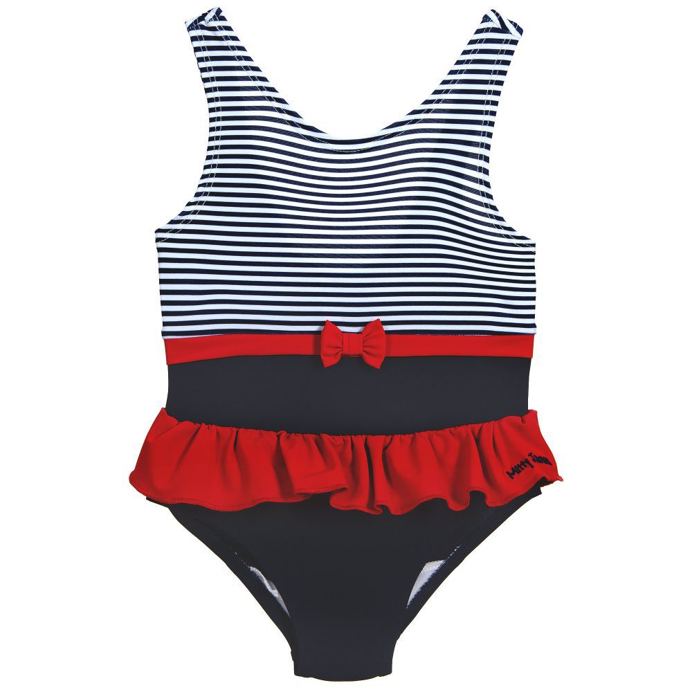 The new striped bow one-piece bikini for kids in 2021