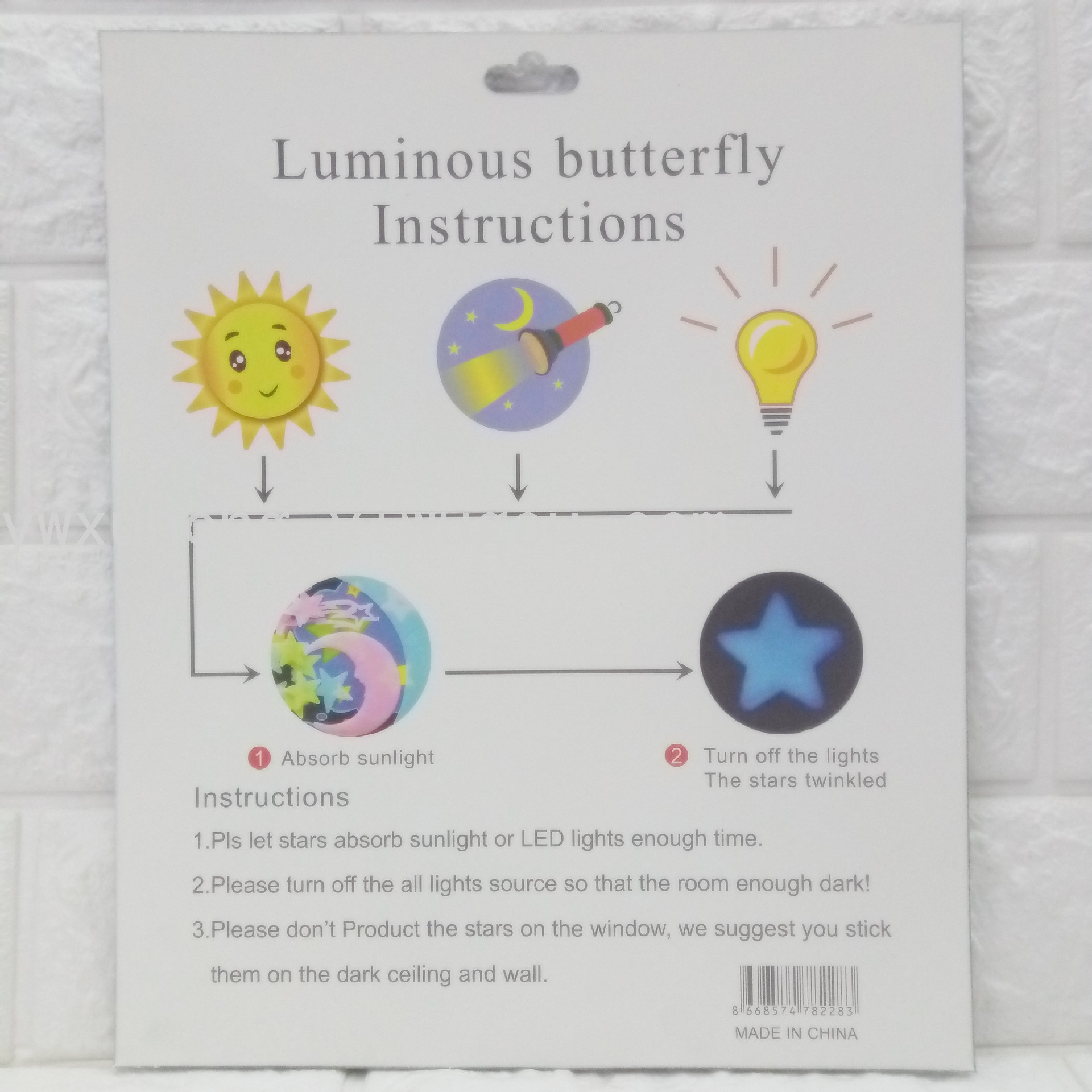 Factory direct sales of hollowed-out star luminous stickers, fluorescent star bedroom and children's room decorative fluorescent stickers details Picture