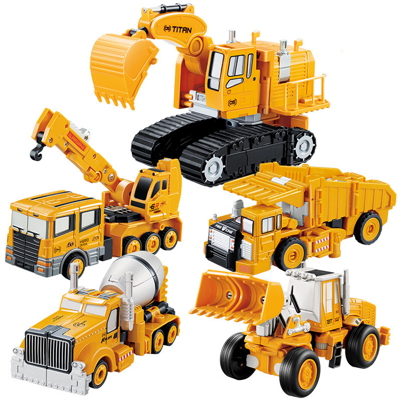 Alloy engineering vehicle transformable toy, King Kong robot combination, Autobot model, children's gift, boy figurine Specification image