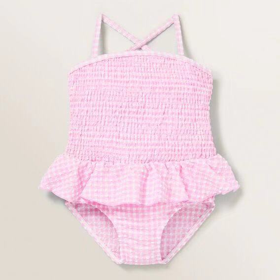 Girls dance dress girls plaid pink plaid blue plaid swimming suit princess Children's Day festival dress