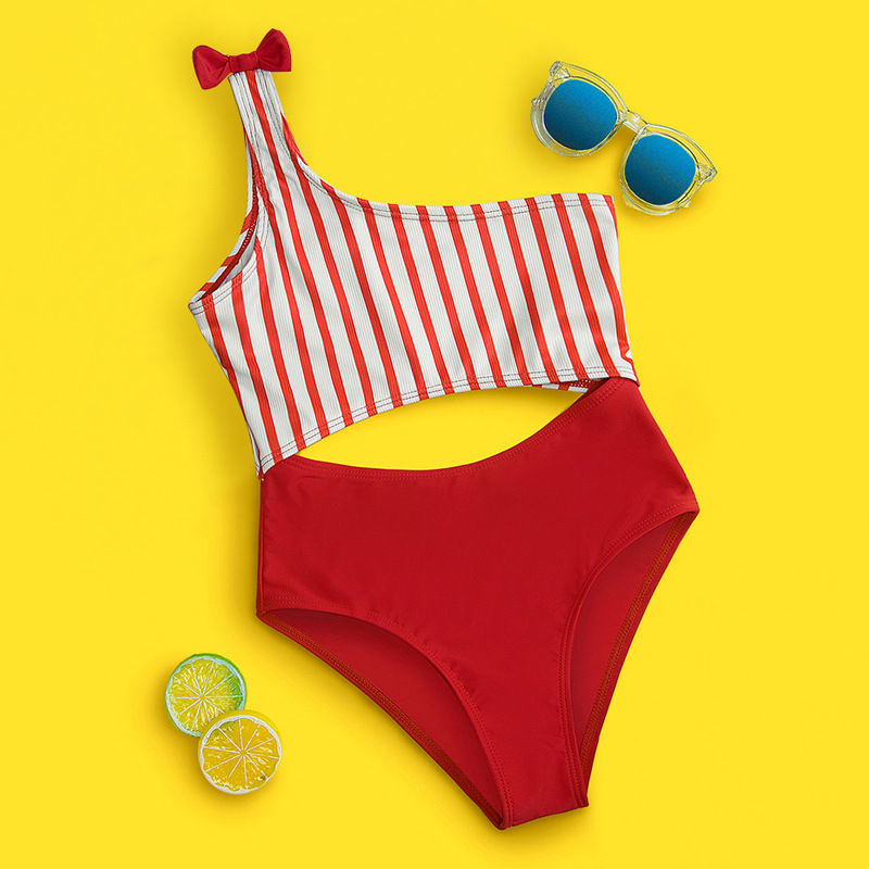 Cute European and American children's swimsuit girl 2020 cross-border trade cuHK girls one-piece bikini thumbnail