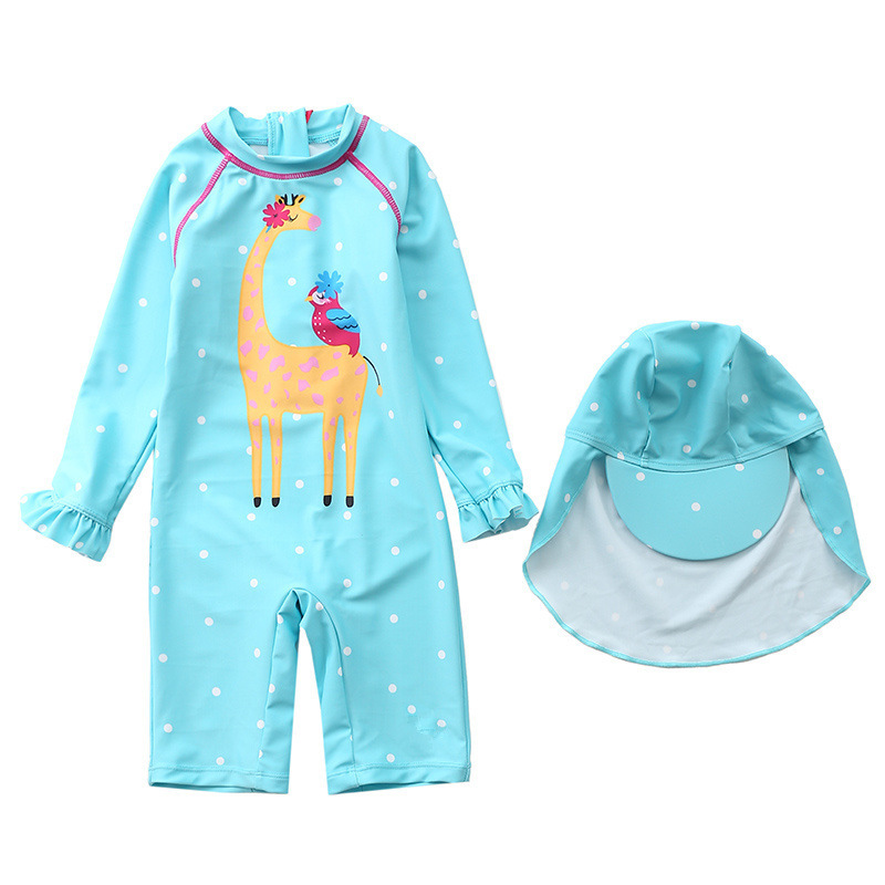 Children's swimsuit girl one-piece lovely princess little virgin baby swimsuit girl baby swimsuit INS