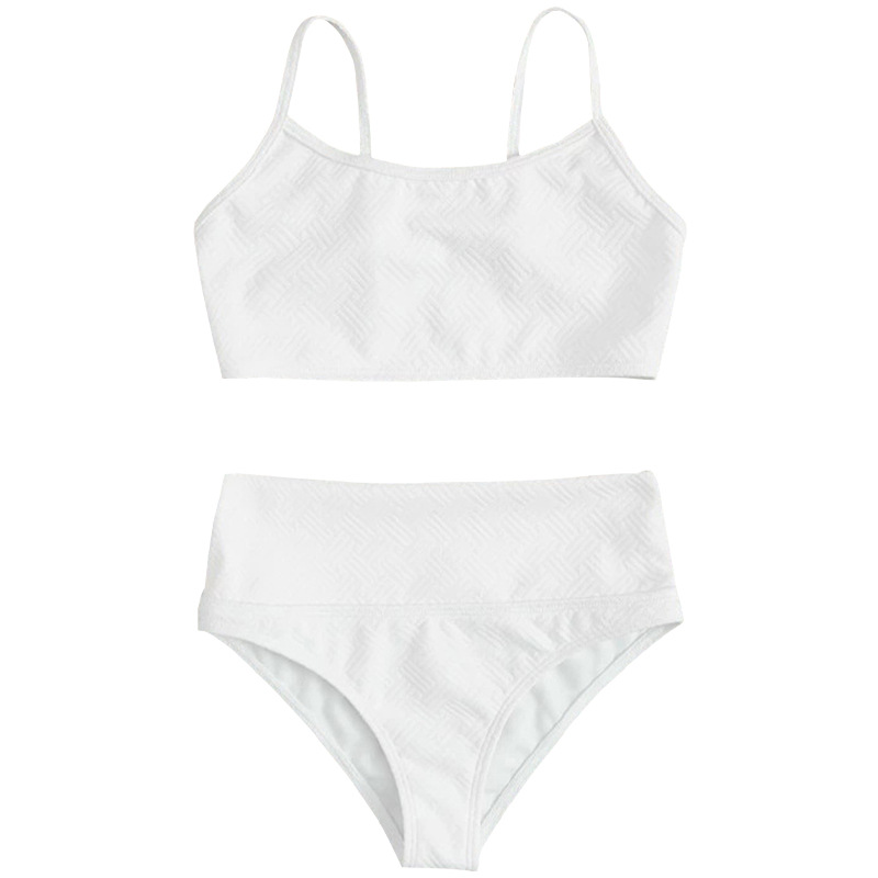 New white children's swimsuit for girls, sexy bikini two-piece swimming suit for girls from Zhongda University of International Trade Item Picture