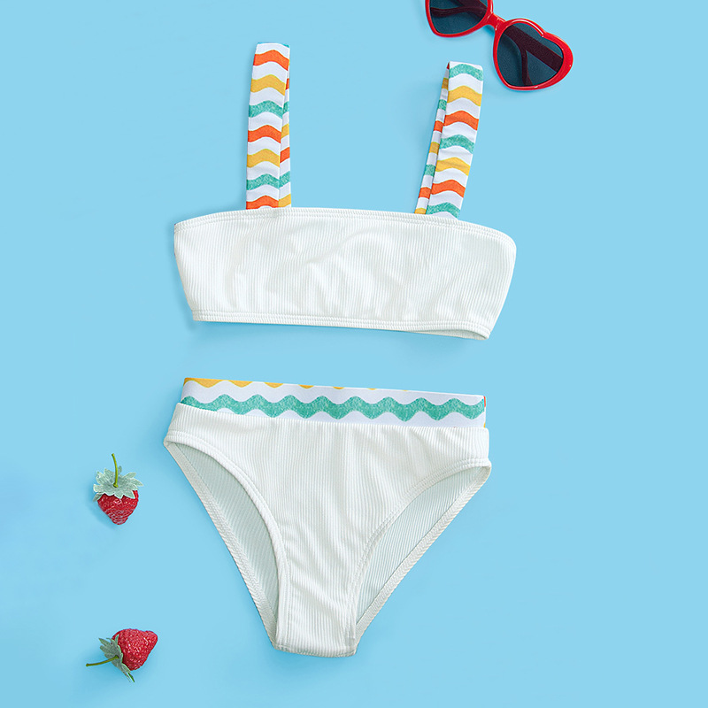 White European and American children's clothing swimsuit girls 2020 Medium girls split bikini trade swimsuit